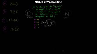 NDA II Maths Solution  Maths Short Tricks  Permutation and Combination for NDA 🥳 [upl. by Hammond]