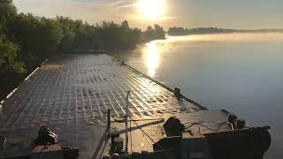 Towboat Front view Pushing Barge 4K [upl. by Sinnard]