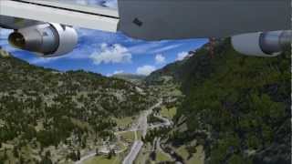 Unusual approach to Lugano by 767  an FSX movie [upl. by Aniroz]