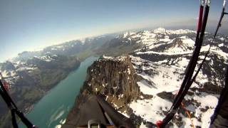 Paragliding  Springflight over the quotChurfirstenquot Switzerland 2013 [upl. by Adym]