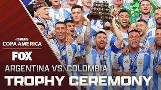 2024 Copa América Final Argentinas trophy ceremony following 10 victory over Colombia [upl. by Meryl]