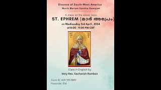 Class on St Ephrem By Very Rev Sachariah Ramban [upl. by Eidda]