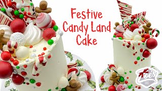 Festive Buttercream Christmas Candy Land Cake [upl. by Lawford694]