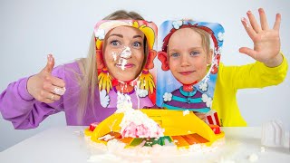 Pie Face challenge for kids  Funny family game [upl. by Eiryt]