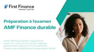 Certification AMF Finance durable First Finance [upl. by Silvers]