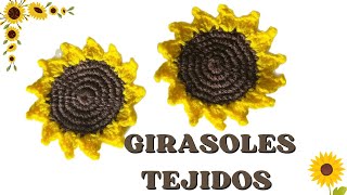 Girasoles TejidosAppliques de Girasoles mcknitscreations [upl. by Hike249]