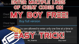 EFFECTIVE TRICK for Adding Multipleliner Cheat Codes My Boy Free [upl. by Inalial]