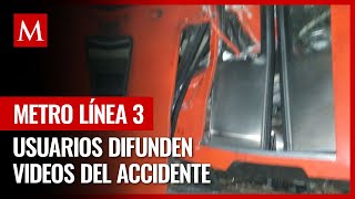 Captan videos del choque en la Línea 3 del Metro de CdMx [upl. by Raymonds351]