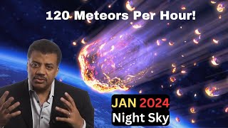 Whats in the Night Sky January 2024  Quadrantid Meteor Shower America astronomy [upl. by Sprage]