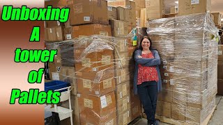 Unboxing a tower of pallets there is so much stuff Check it out [upl. by Adianes791]