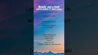 Justin Bieber ft Nicki Minaj  Beauty And A Beat Lyrics shorts [upl. by Elleirda421]