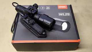 Feyachi WL25 rifle mounted light with pressure switch unboxing [upl. by Nedra476]