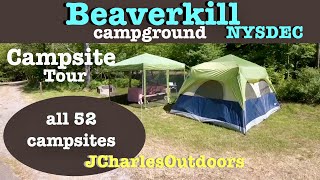 Beaverkill Campground Site Tour ALL 52 campsites NYSDEC campground in Roscoe NY Catskill Mountains [upl. by Enilarak]