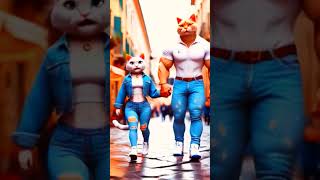 Walking cat in the market cat kittycatsong cartoon kitty youtubeshorts [upl. by Moguel]