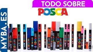 Todo sobre Rotuladores Posca Review puntas fijación en cristal porcelana tela cartulina [upl. by Nahseez]