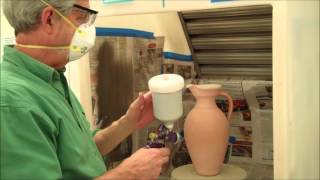 Spraying glazes using the HVLP spray gun [upl. by Kotz479]