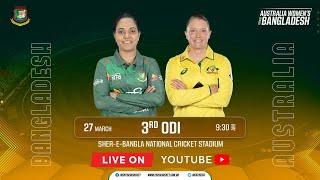 LIVE  3rd ODI Match  Bangladesh Women vs Australia Women  SBNCS [upl. by Abe]