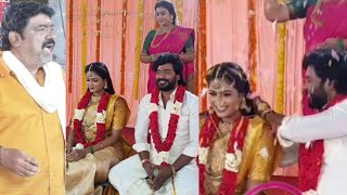 Chinna Marumagal serial again twist wedding episode making [upl. by Reifnnej773]