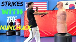 NUNCHUCK NUNCHUCKS STRIKE ATTACK EPIC EASY FUN FAST STRONG SKILLS BRUCE LEE TUTORIAL SPIN MOVES KO [upl. by Elna]