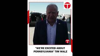 Democratic VP Candidate Tim Walz Confident in Pennsylvania Support After Harrisburg Rally [upl. by Jun]