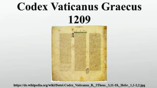 Codex Vaticanus Graecus 1209 [upl. by Jemimah431]