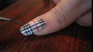 Nail art Burberry nails tutorial [upl. by Htebyram622]