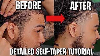 HOW TO TAPER YOUR OWN HAIR WITH DREADS 👀  DETAILED SELFCUT TUTORIAL 💈 [upl. by Steinway801]