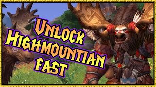 How to Unlock Highmountain Tauren Fast  Unlock allied races guide [upl. by Uolymme]