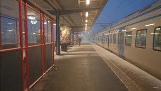 Sweden Stockholm train ride from Rotebro to Arlanda Airport 1X elevator [upl. by Nelyak]