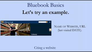 Bluebook Basics Citing a Website [upl. by Ailec]