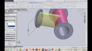 Tutorial de Solidworks  12  Conexão cilindrica em Y cilindros de raios iguais [upl. by Aohk]