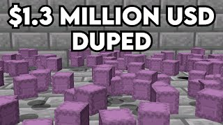 Duping on a PayToWin Minecraft Server 13M USD DUPED [upl. by Ahseiym]