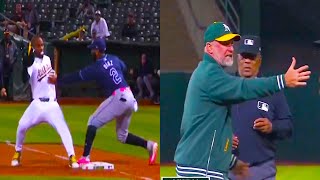 Mark Kotsay Ejected After Miguel Andújar was called out at first  Athletics vs Rays Highlights [upl. by Merola]