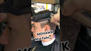 MOHAWK mohawk midfade haircut barbearia barbershop highfade [upl. by Ikcaj74]