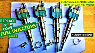 Replace amp code NEW fuel INJECTORS  Diagnosis injectors with INPA PART 3  BMW E91 engine N43 [upl. by Montanez]