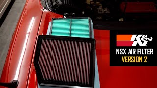 Acura NSX  Revised KampN Air Filter Review quotSuction Sound Approvedquot [upl. by Hsirt836]