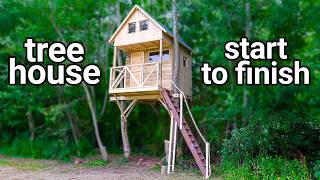 Building A TwoStory Treehouse in 2 months with no prior experience ASMR amp Timelape No Talking [upl. by Naylor995]