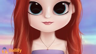 MAKING PRINCESS ARIEL ON DOLLIFY [upl. by Tillion]