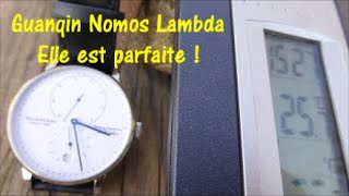 Montre Guanqin copie de Nomos Lambda Précision régularité vs ma Swatch YAS410G 20 février 2021 [upl. by Ynnelg]