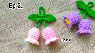 Ep2 Leaves 🌿Crochet Lily of the Valley Flower Keychain Tutorial step by step crochetkeychain [upl. by Souvaine600]