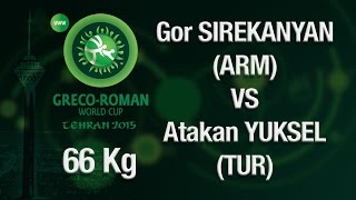 Group A Round 1  GrecoRoman Wrestling 66 kg  G SIREKANYAN ARM vs A YUKSEL TUR  Tehran [upl. by Hickie90]