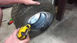 How to Install tube in lawn mower tire [upl. by Arayk]