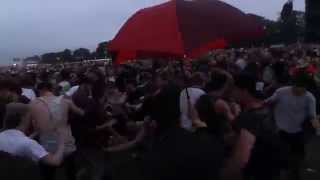 LEEDS FEST 2015 Bring Me The Horizon Happy Song Intro Mosh Pit [upl. by Cade]