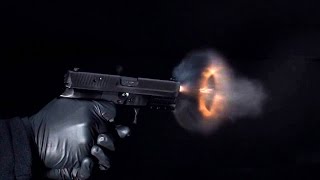 Super slowmotion video of bullets leaving a handgun [upl. by Race]