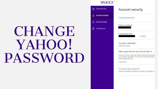 Yahoo Mail Password Change How to Change Yahoo Mail Password [upl. by Yeslek84]