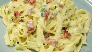 How To Make Fettuccine Alfredo with Bacon In 20 Minutes  MyRecipes [upl. by Ynad]