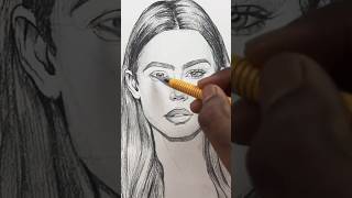 How To Draw A Beautiful Girl Face Art Psycho✏️shorts drawing art [upl. by Halle]