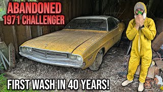 First Wash in 40 Years Barn Find Dodge Challenger  Car Detailing Restoration [upl. by Condon]