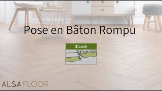 Vidéo de pose dun sol Alsafloor en bâton rompu 2022 [upl. by Nohsid]