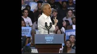 Barack Obama Raps Lose Yourself After Eminem Introduces Him at Kamala Harris Rally in Detroit [upl. by Marozik]